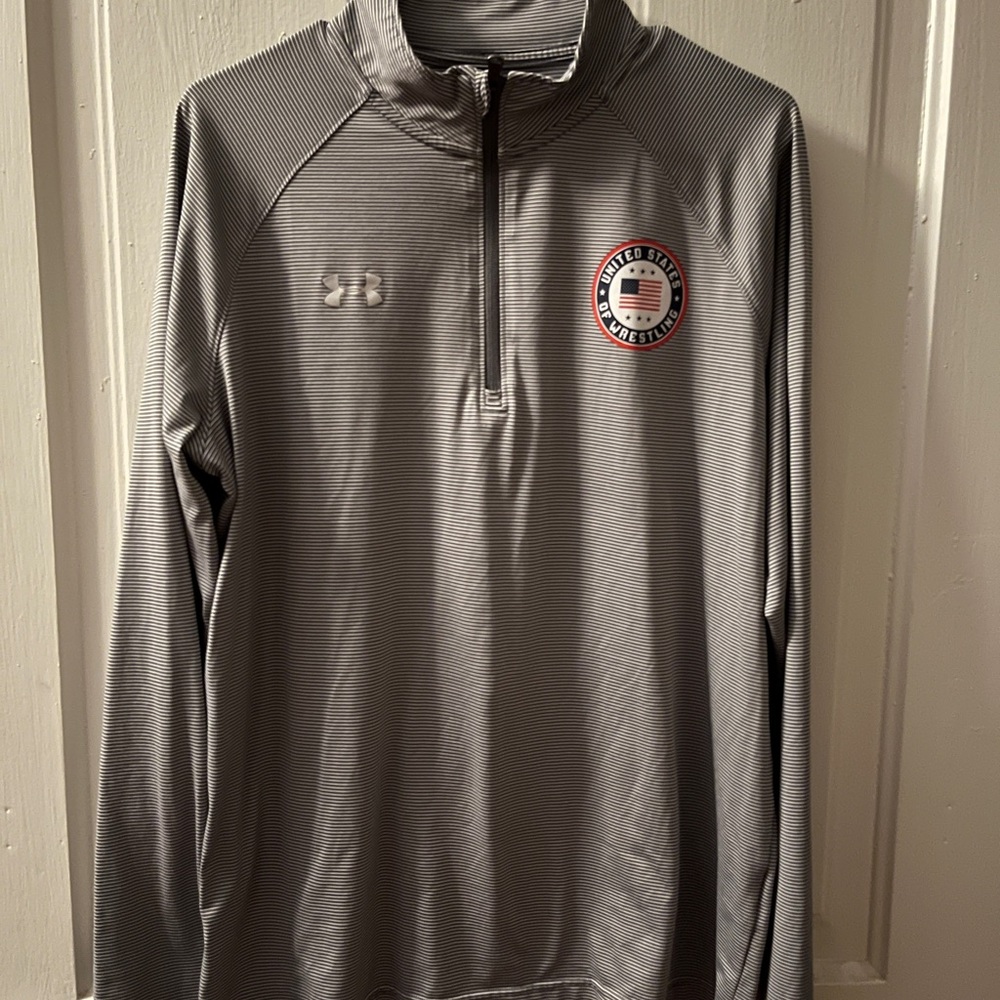 Under Armour Pullover. USA wrestling. Striped. Large